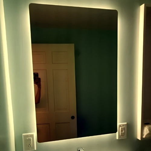 70x50cm Günışığı Ledli Banyo Lavabo Ofis Makyaj Kuaför Aynası - Trafolu