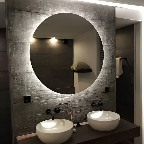 80cm Beyaz Ledli Banyo Lavabo Ofis Kuaför Makyaj Aynası - Trafolu