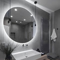 90cm Beyaz Ledli Ayna, Banyo Aynası - Trafolu