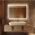 80x60 Günışığı Ledli Kumlamalı Banyo Aynası Modern Dekoratif Ayna Trafolu