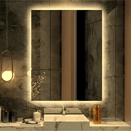 90x70cm Günışığı Ledli Banyo Lavabo Ofis Makyaj Kuaför Aynası - Trafolu