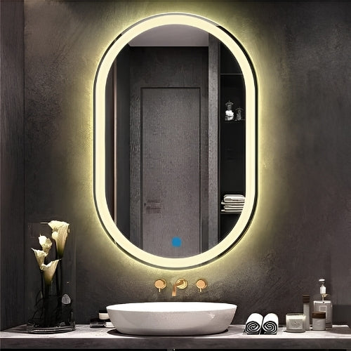 100x70 DOKUNMATİK GÜN IŞIĞI LEDLİ OVAL AYNA (DİMMER)
